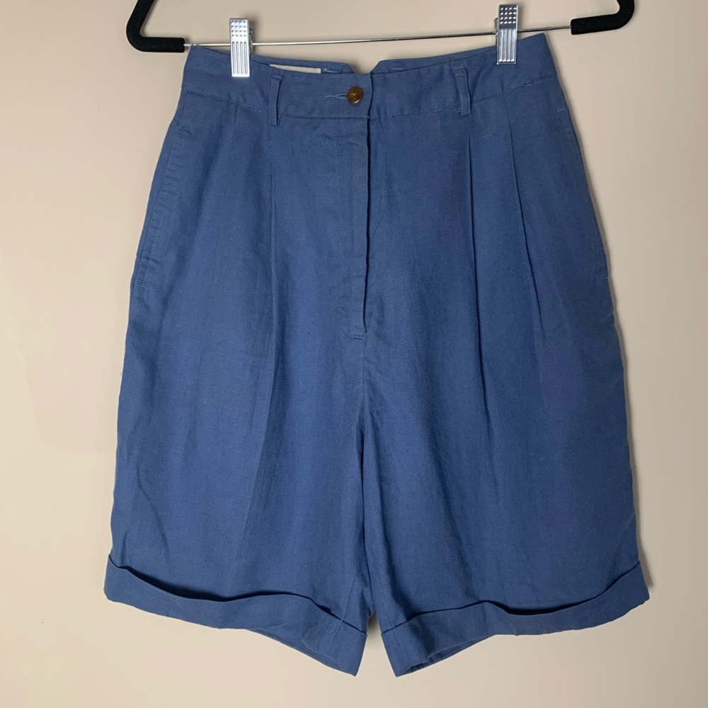 Vintage VTG BRITCHES  High Waisted Cuffed Shorts 8 Linen Blend✨